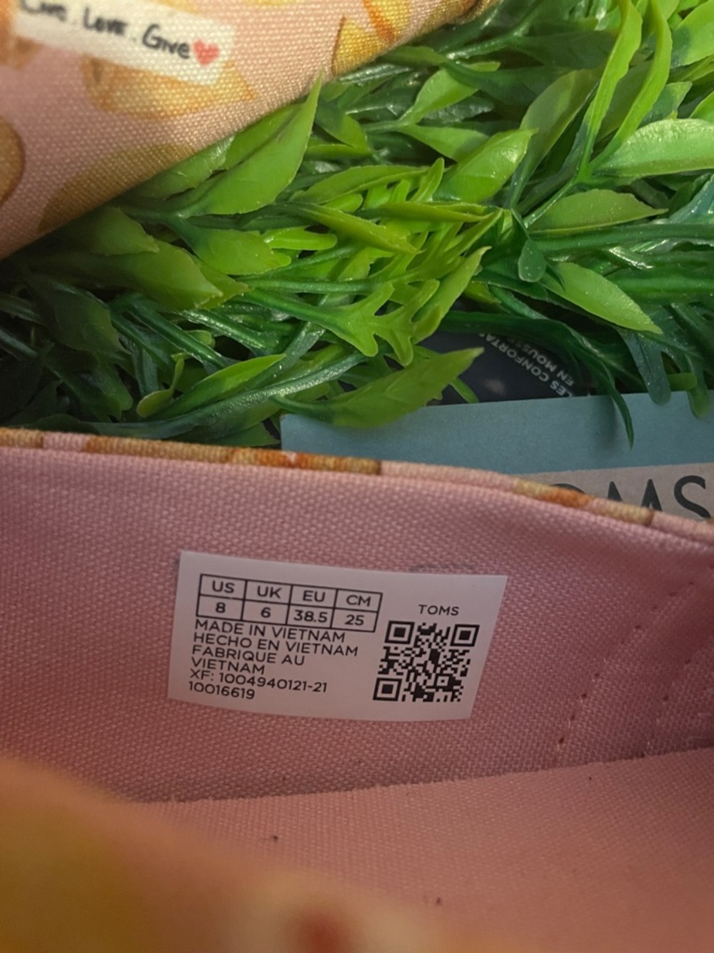 Toms Women’s Alpargata Dusty Blush Fortune Cookies Print Slip On Shoes - Picture 7 of 9